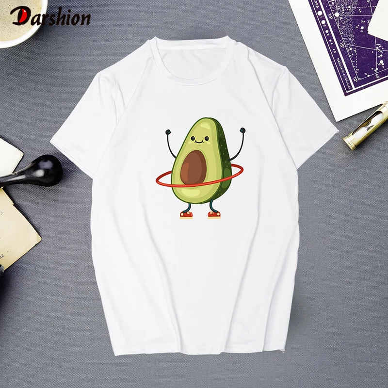 

Cartoon Avocado Vegan T-shirt Women Short Sleeve Cute Casual T Shirt Harajuku Ullzang Tshirt Fashion Top Tee Female Streetwear