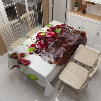 

Nordic Decor Christmas Tablecloth Cake Gourmet Pattern Thicken Fabric Dust-proof 3D Table cloth for Family Party Dining Table