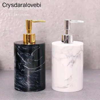 

Marble Texture Resin Bathroom Hand Sanitizer Bottle for Soap Dispenser Home Storage Tray Bathroom Accessory Set