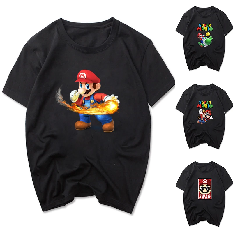 Футболка с коротким рукавом Super Mario летняя мужская футболка забавная геймерская