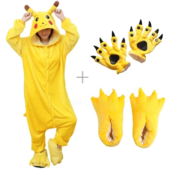 

Kigurumi Unicorn Pajama Adult Animal Pikachu Stitch Onesie Women Men Couple 2020 Winter Pajamas Suit Sleepwear Flannel Pijamas