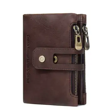 

Cow Leather Men Wallets Coin Pocket Vintage Male Purse Function Brown Genuine Leather Men Wallet with Card Holders Crazy Horse