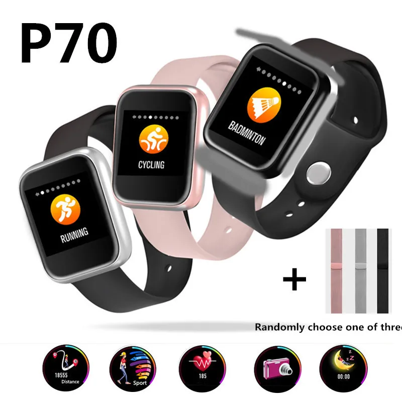 

P70 Smartwatch Women Watches Band Heart Rate Blood Pressure Monitoring Fitness Tracker IP68 BluetoothFor Android PK P68 P80 I5