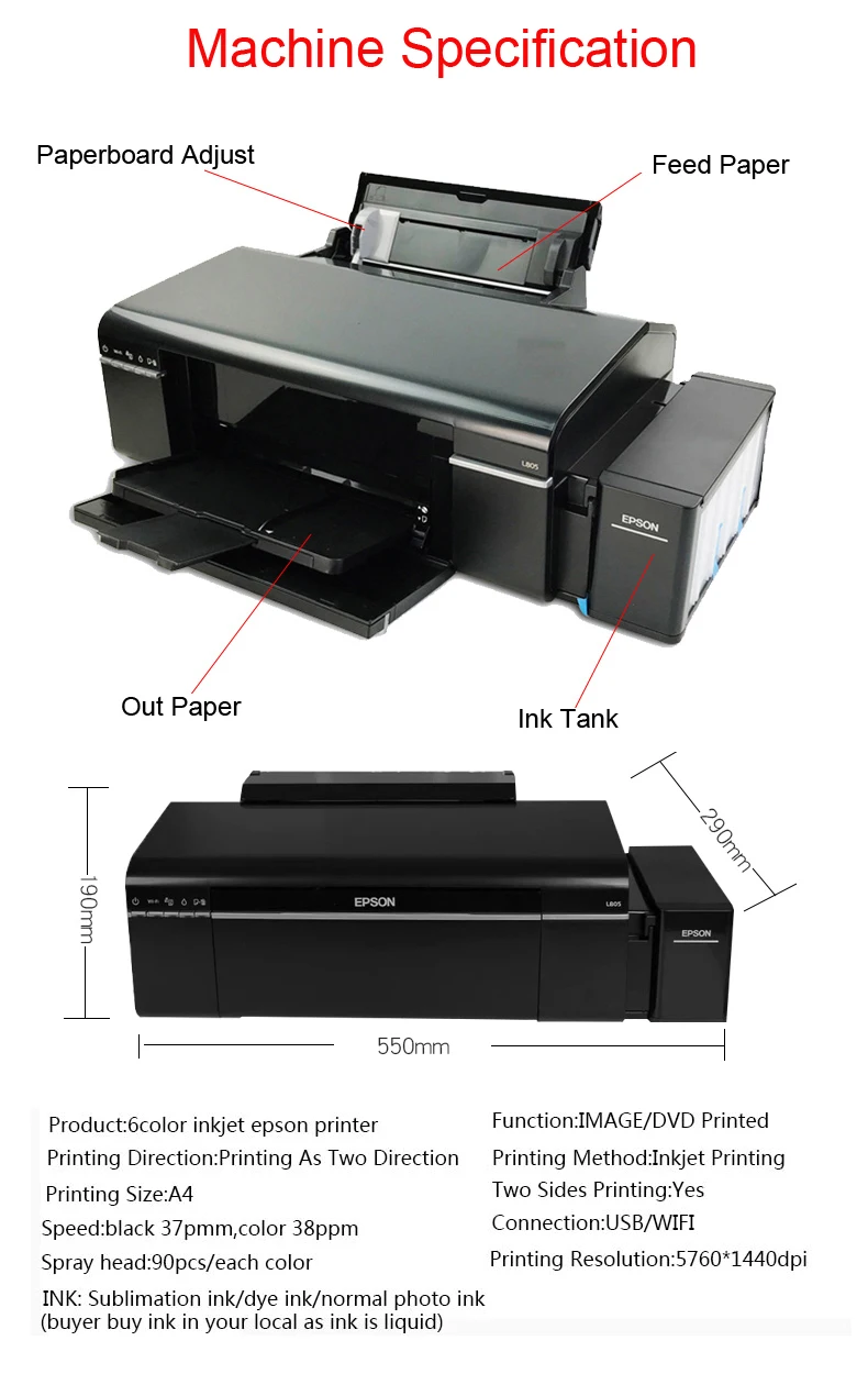 Lxhcoody impresora de inyección de tinta EPSON L805, 110V, 220V,  A4|Impresoras| - AliExpress