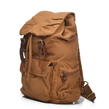 

Brown color top quality canvas men backpack Outdoor Hiking Climbing Camping Large Capacity backpack for male 200820-28