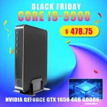 Topton мощный игровой настольный компьютер с процессором Intel Core i9-9900 i7-9700 i5-9400F GTX 1650 4GB GDDR6 Мини ПК Windows 10 HDMI2.0 Mini DP 4K