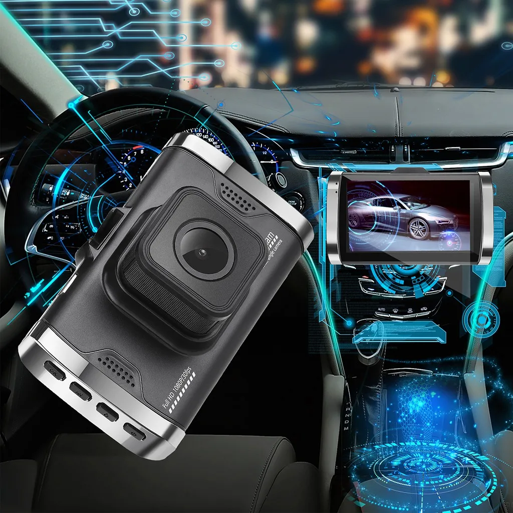 3-дюймовый Объектив Камера Full Hd 170 ° 1080p Автомобильный видеорегистратор Usb Dash Cam Регистраторы G-sensor Высокая чувствительность наблюдение за парковкой# P45