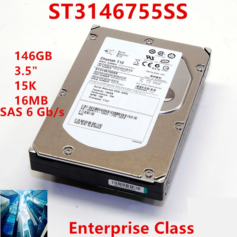 

New Original HDD For Seagate Brand 146GB 3.5" SAS 6 Gb/s 16MB 15K For Internal HDD For Enterprise Class HDD For ST3146755SS