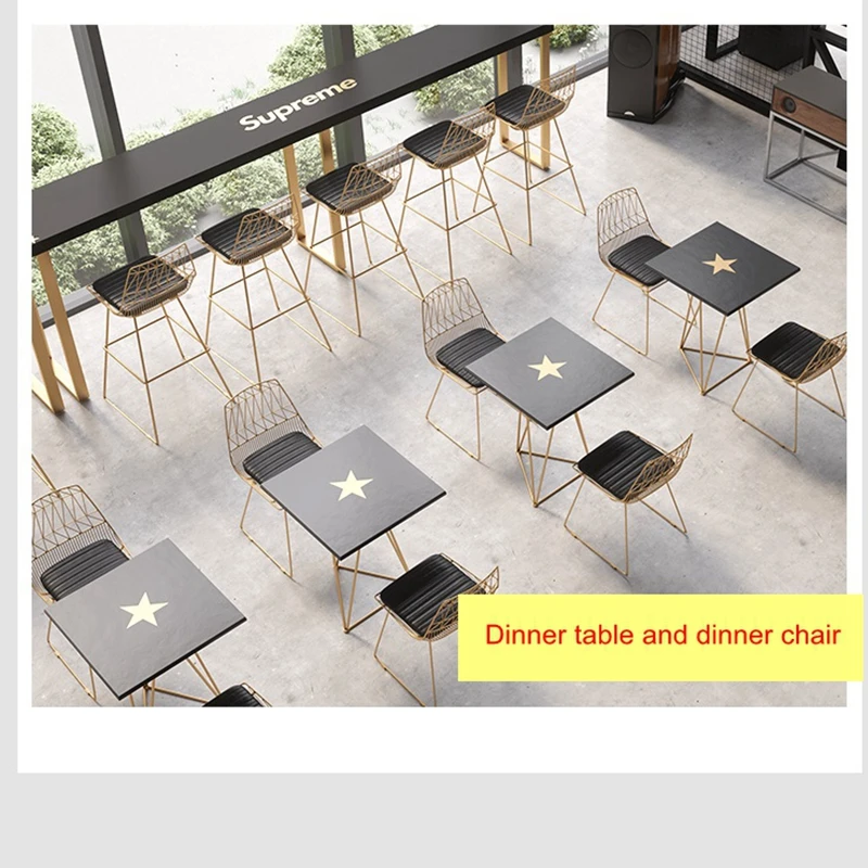 Creative Nordic Iron Metal Coffee Table Combination Table Commercial Dessert Shop Dining Fast Food Tokyo Black Gold Table