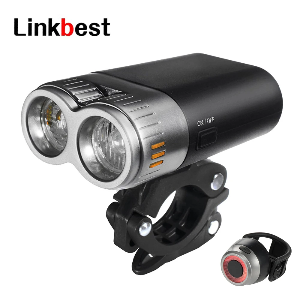 Linkbest 500 люмен USB Перезаряжаемый велосипедный Светильник 3000 мАч батарея велосипедный светильник-Ближний/Дальний светильник-перекрестный светильник-подходит для всех велосипедов