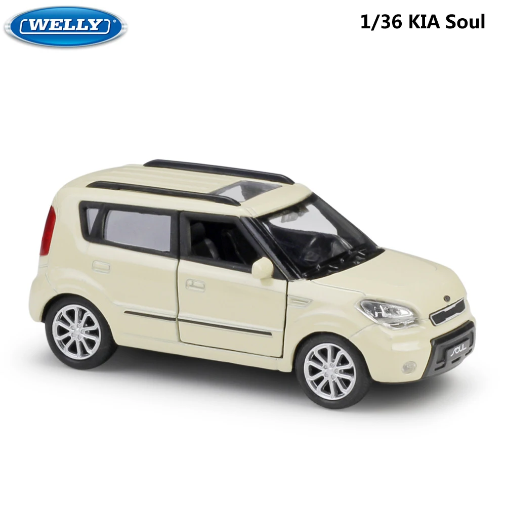 WELLY Diecast 136 Scale KIA Soul High Similator Toy Vehicle Model Car