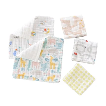 

5pcs/lot Baby Handkerchief Square Fruit Pattern Towel Muslin Cotton Infant Face Towel Wipe Cloth
