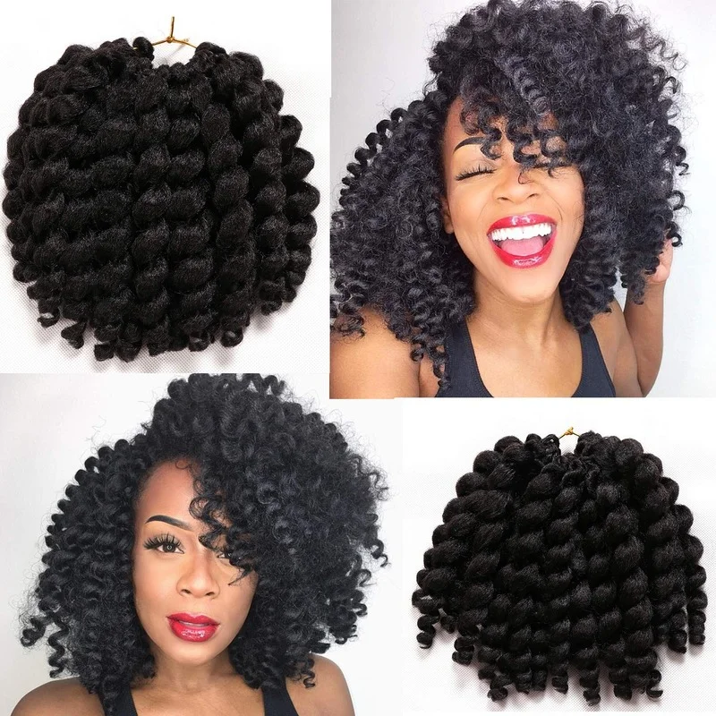 Модные 8 '✢ пряди Jumpy Wand Curl Jamaican Bounce синтетические плетеные волосы удлинение