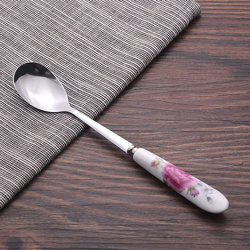 Spoon 15.3x2.5cm Tofok керамический нож с ручкой, вилка, ложка, палочки для еды, взбивание яиц, кухонные столовые приборы, столовая посуда из металла, для отеля, ресторана, вечерние столовые приборы - Цвет: Spoon 15.3x2.5cm