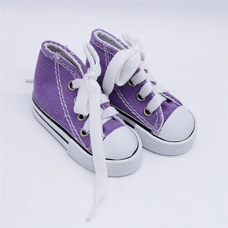 1/3 кукольная обувь 7,5 см парусиновая обувь для куклы BJD модная мини-обувь для русской самодельной куклы ручной работы аксессуары - Цвет: Фиолетовый