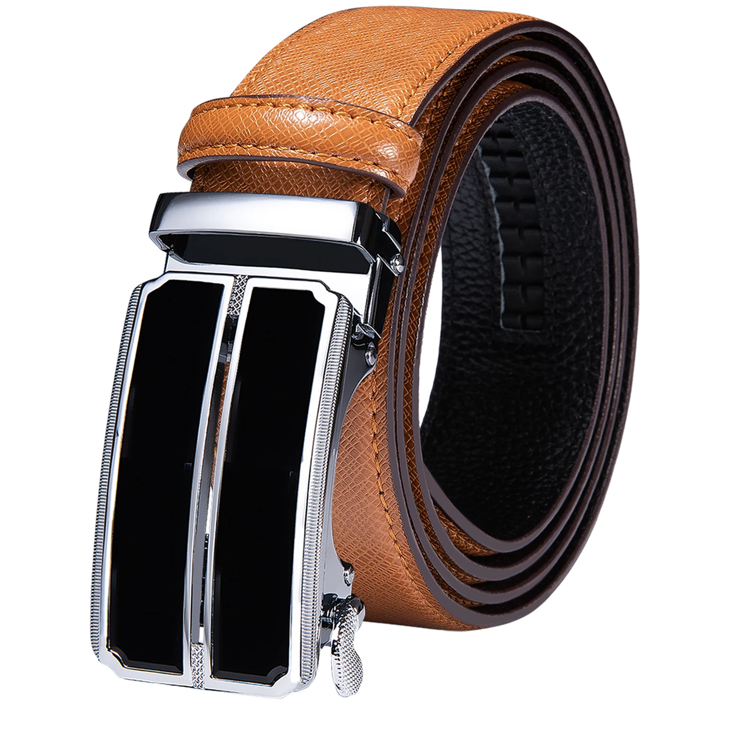 Made in Italy Cintur\u00f3n de cuero naranja claro look casual Accesorios Cinturones Cinturones de cuero 
