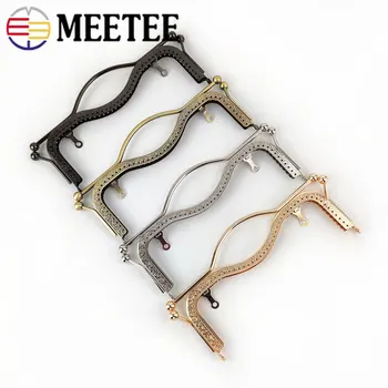 

Meetee 1pc/5pcs 20.5/27cm Retro Metal Bag Frame Lock Clasp Buckle Purse Frame Handle DIY Wallet Hand Pull Parts Accessories
