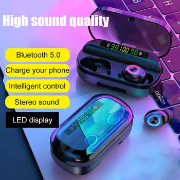 

V10 Wireless Bluetooth V5.0 Earphone Sports Wireless Earphone LED Digital Display Touch Control 8D Stereo Earbuds Mic Headphones