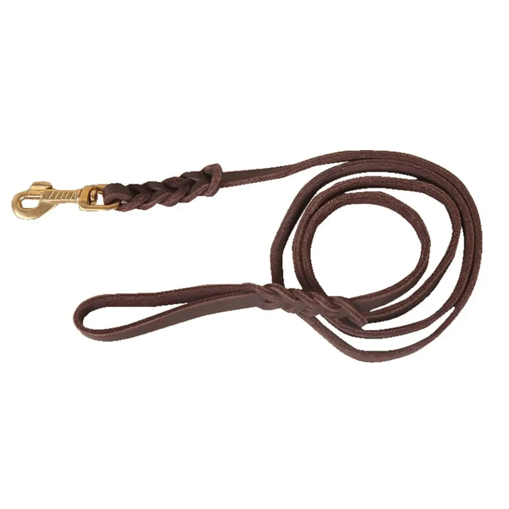 High Quality Genuine Leather Pet Dog Leash Luxury Strong Puppy Collar Universal Leash Lead For Large Dogs - Цвет: Серый