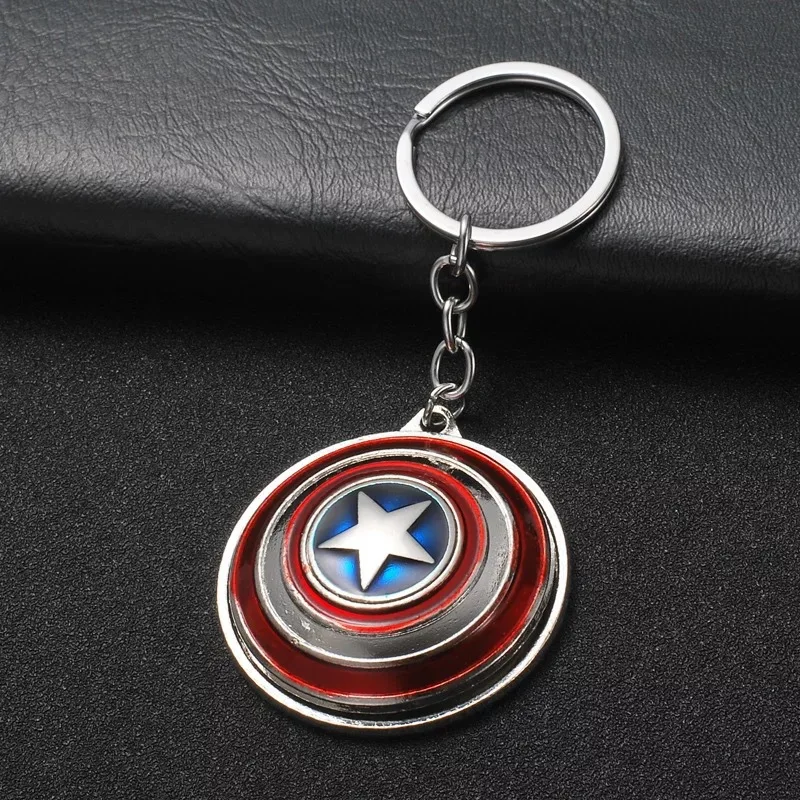 Marvel Мстители Железный человек Tony Stark Капитан Америка металлический вращающийся брелок со щитом фильм аксессуары подарок кулон подарки для мужчин - Цвет: 6