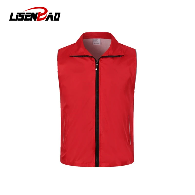 

Men's Custom Design Vests Print Logo Text Casual Waistcoat Women Work Clothes Men Solid Color Reflective Strip Vests Waistcoat