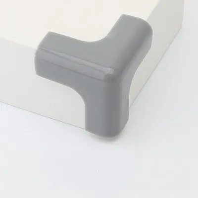 4 Pcs Baby Safety Anti-collision corner T Shape Candy Colors Dining Table Bed Protector Cover Waterproof Children Furniture gray