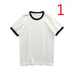 Хлопок мужская футболка сплошной цвет с короткими рукавами лацкан простой