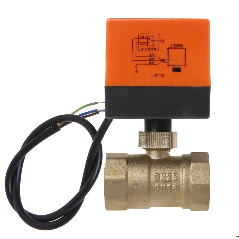 DN15/DN20/DN25 Электрический моторизованный шаровой кран из латуни DN20 AC 220 В 2 Way 3 провода с привод