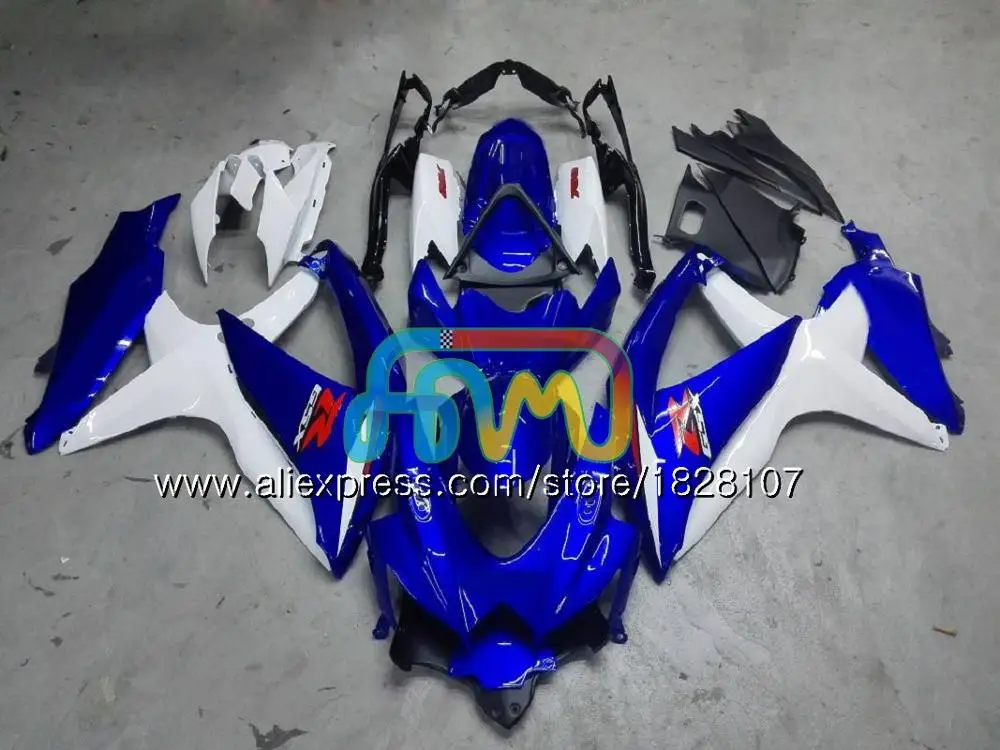 Комплект для SUZUKI GSXR белого и синего цвета 600 750 CC GSX R600 GSXR600 08 09 10 38BS. 20 GSX-R600 GSXR-750 K8 GSXR750 2008 2009 2010 обтекатель - Цвет: No. 21