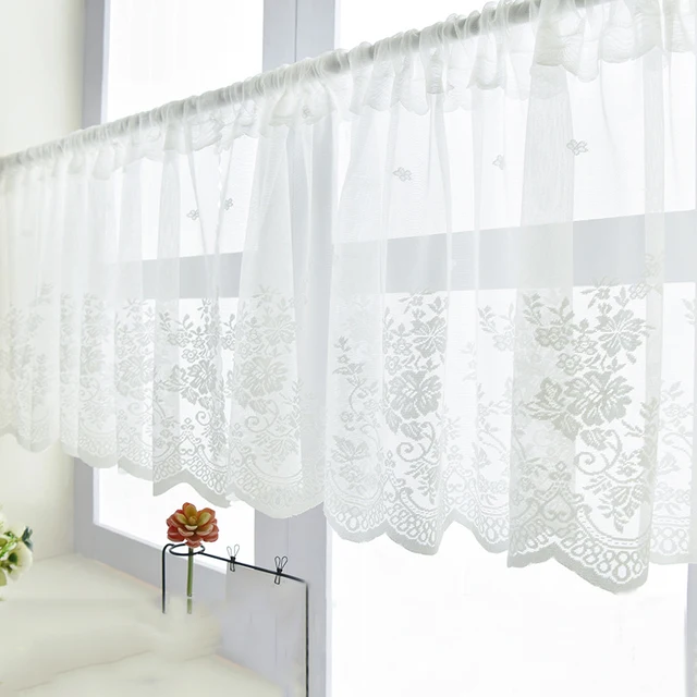 edderkop Natur Vej White Curtain Short Style Cafe | Half Curtain Small Window | Short Panel  Curtain Cafe - Curtain - Aliexpress