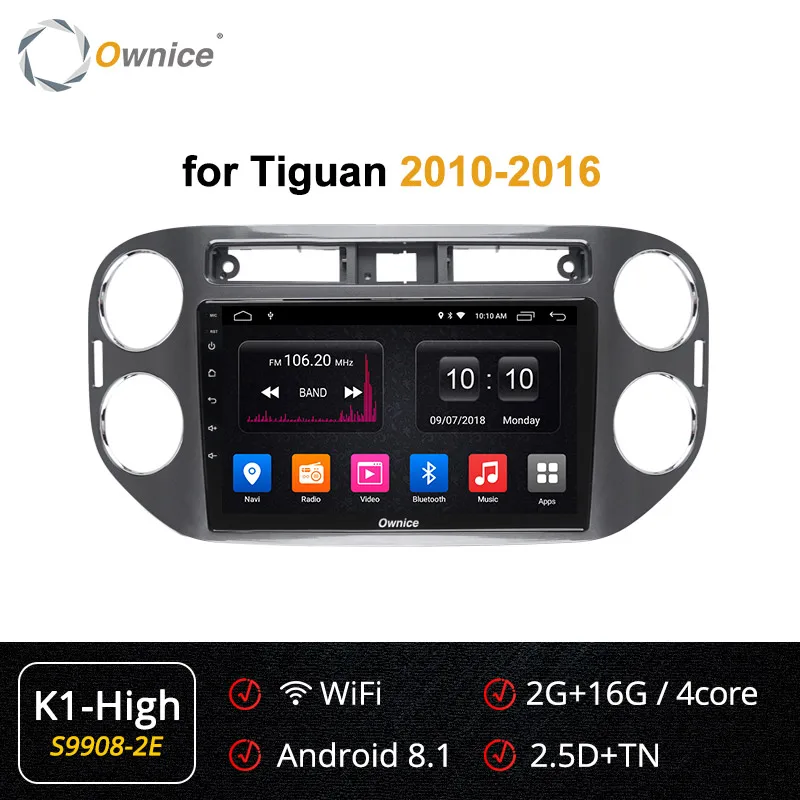 Ownice Автомобильный плеер gps Navi k3 k5 k6 для VW tiguan 2010 2011 2012 2013 Android 9,0 8Core 4G DSP 360 панорама SPDIF - Цвет: S9908-2 K1 HIGH