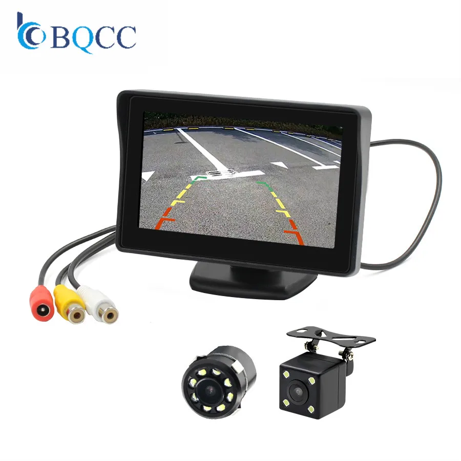 4," Авто 2 в 1 TFT lcd цветной монитор+ светодиодный ночного видения парковочная камера заднего вида камера скрытого наблюдения CCD с автомобильными мониторами