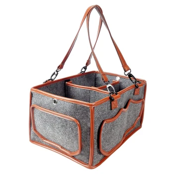 

Baby Diaper Storage Bag Portable Felt Cloth Diaper Caddy Changing Table Organiser Toy Storage Basket Wheelchair Pram Organizer