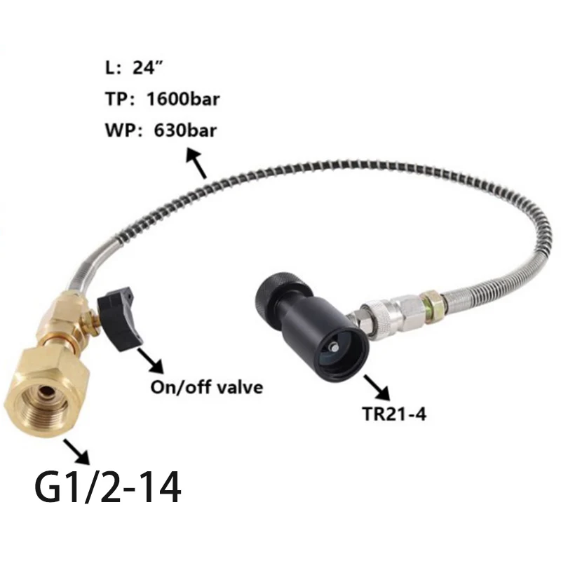 

Quick Filling Refill Adapter G1/2; G5/8; W21.8 Full Spring Hose Tube For Sodastream Cylinder