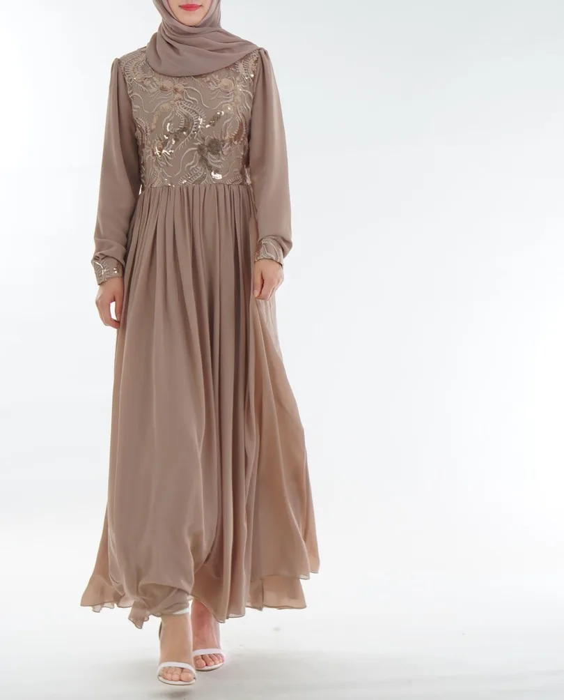 Мусульманское женское Новое модное женское платье абайя 3D вышивка элегантное тонкое Рамадан арабское, с длинными рукавами турецкая исламская одежда