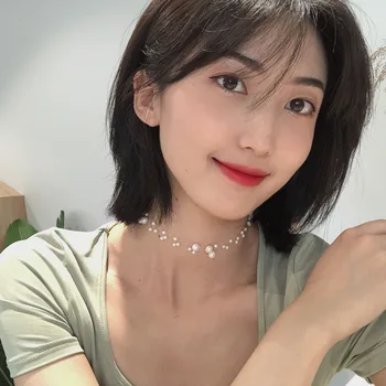 

New fashion trendy jewelry pearls choker multi layer necklace gift for women sweet Chokers necklace jewelry