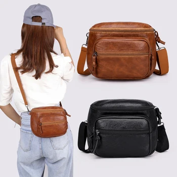 

Multi-function Waist Bag Women PU Leather Simple Zipper Fanny Phone Belt Pouch Ladies Casual Shoulder Crossbody Pack