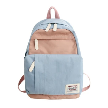

Simple Style Nylon Backpacks for Women Large Capacity Shoulder Bag Teenagers High School Travel Knapsack Rucksack