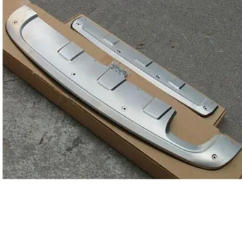 

Free shipping 2 pcs Front Stainless Steel Chrome Rear Bumper Guard Protector Skid Plate for Volkswagen Tiguan 2013 2014 2015