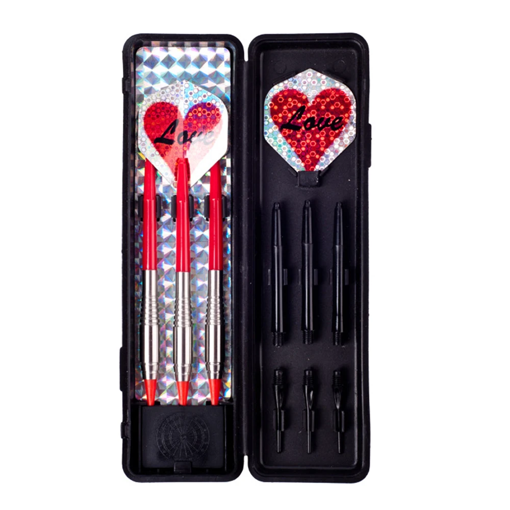3Pcs 18g Professional Safe Dart Sets Soft Plastic Tip Tungsten Steel Barrel Love Flight Competition Electronic Dart Indoor Game