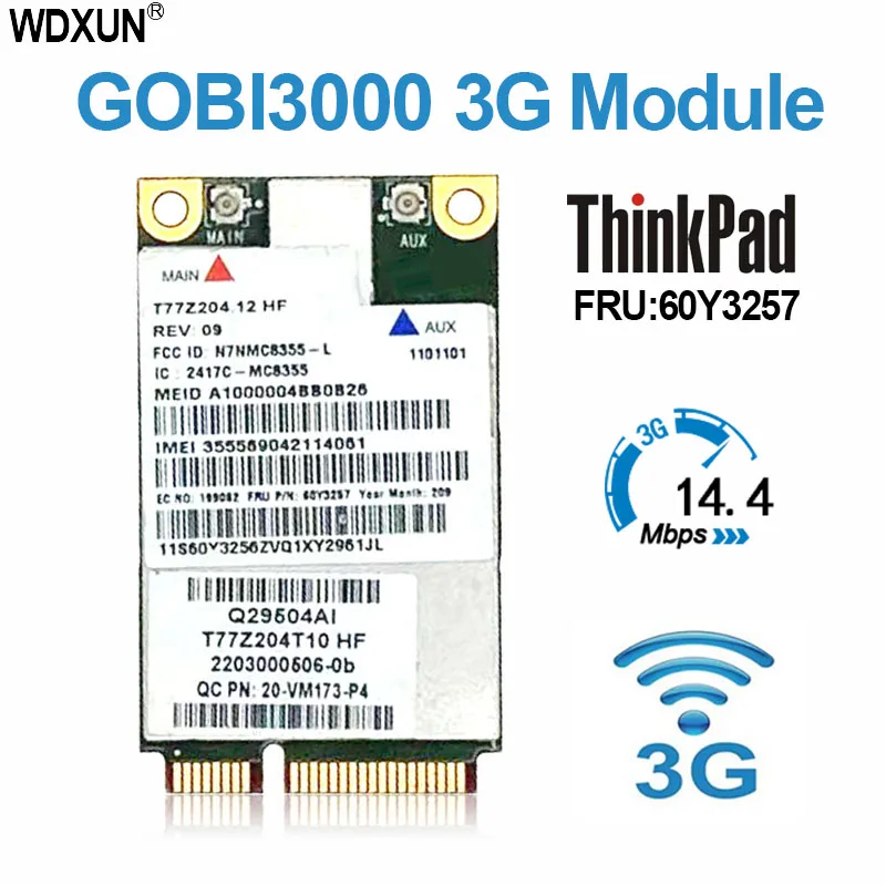 Gobi3000 60 Y3257 Gobi3000 Mc8355 3G Placa Da Segunda Guerra Mundial Com Gps Para Lenovo Thinkpad W530 X230 T420 X220