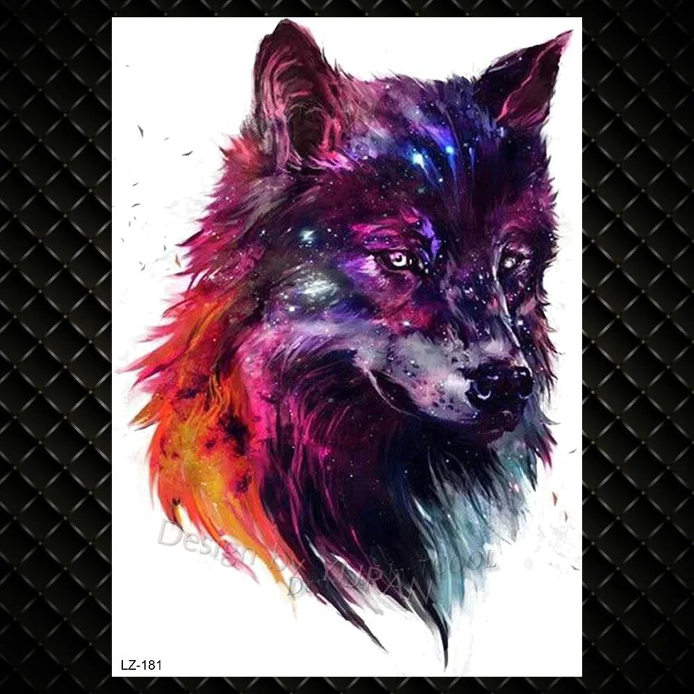 Временные татуировки Tigrish Tribal Wolf для искусственных татуировок на грудь