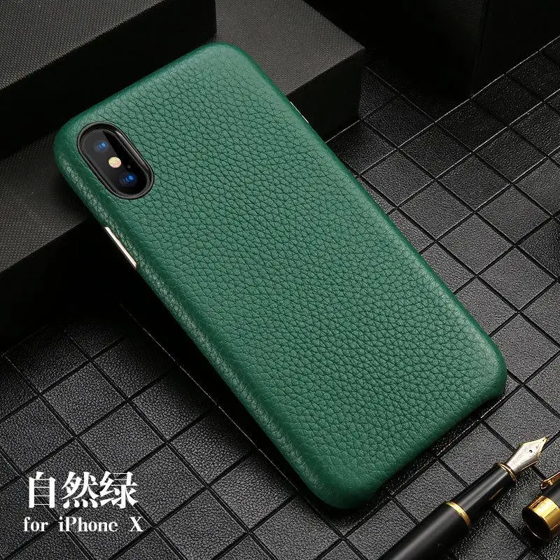 Зеленый Чехол из натуральной кожи для iPhone 7 8 Plus X Xs Xr Xs Max, чехол из натуральной кожи с розничной упаковкой - Цвет: Зеленый