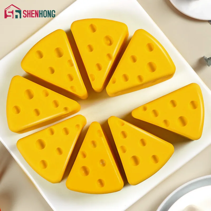 

SHENHONG 8 Holes Cheese Shaped Silicone Cake Molds For Baking Mousse Jelly French Dessert Mold Pastry Baking Chocolate Tools