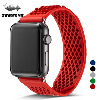 

Soft Sport Bracelet Silicone Wrist Watch Strap Loop Pressed-button Band For Apple Watch 2/3/4 38/42mm/40mm/44mm Replacement