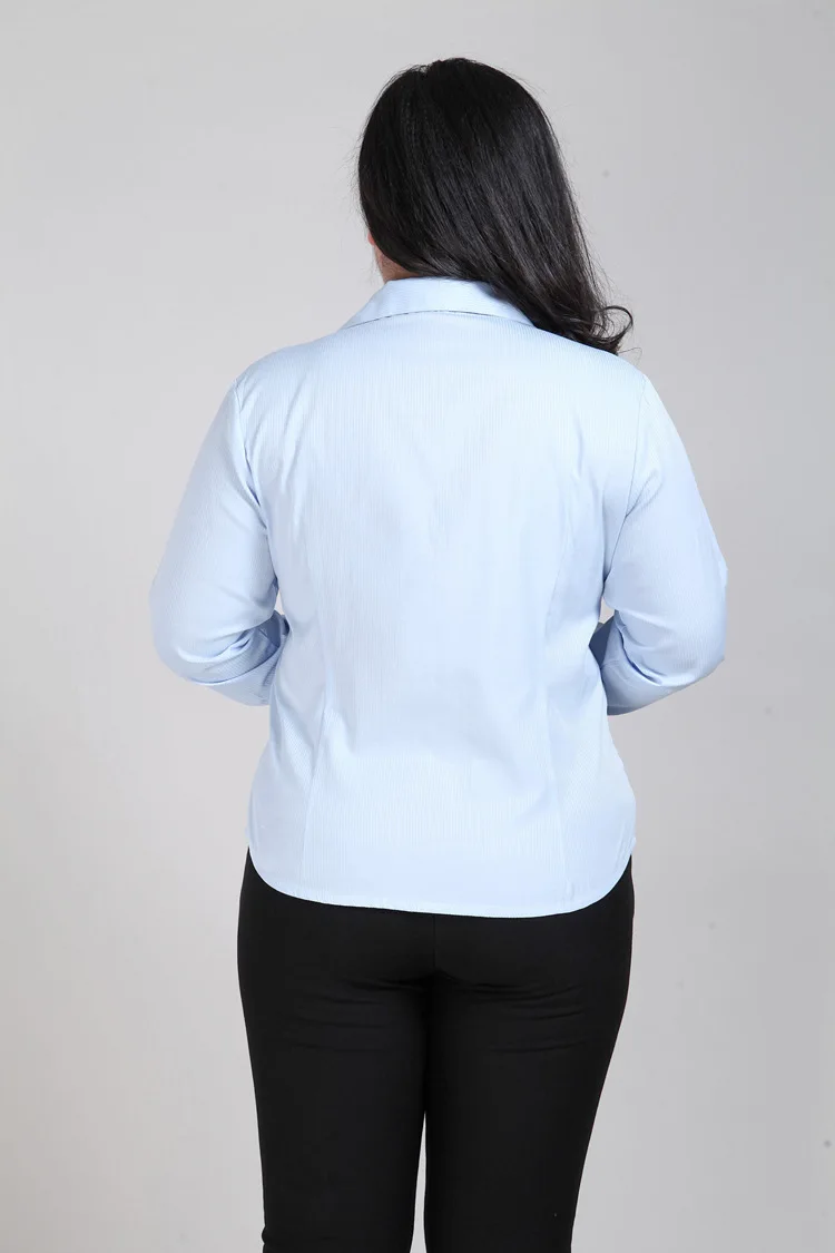 Ropa, женские блузы, рубашки,, OL, белая рубашка, Женская офисная одежда, женские полосатые тонкие хлопковые Блузы с длинным рукавом, рубашки M288