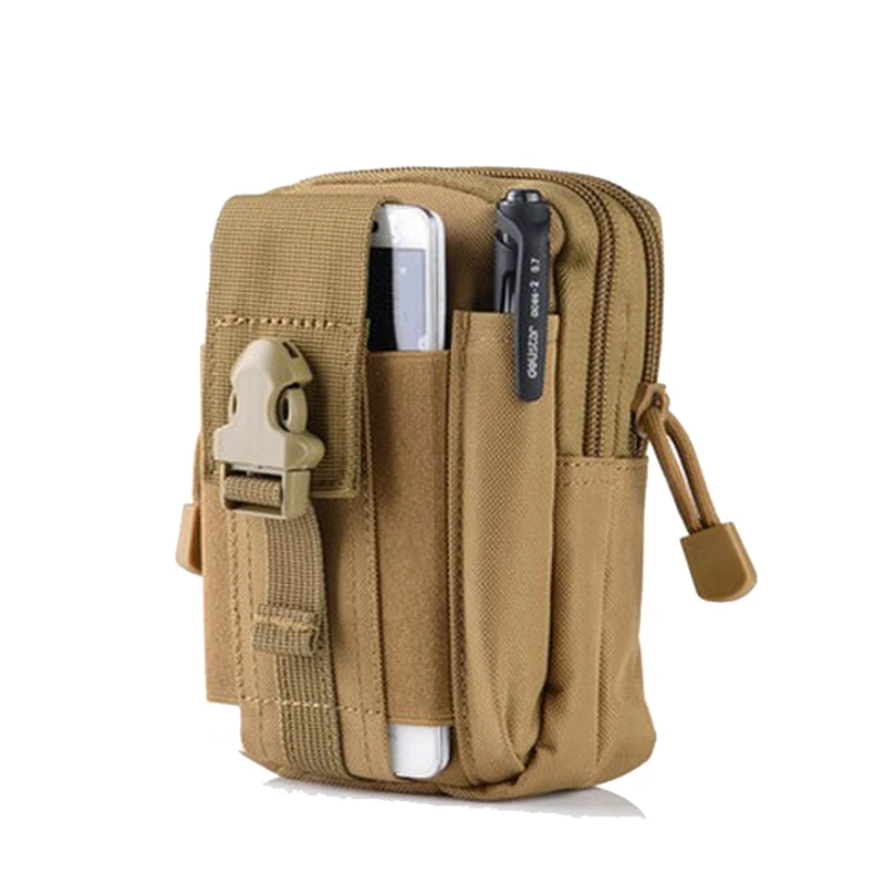 Мужская поясная сумка, водонепроницаемый военный пояс, поясная сумка, нейлоновый кошелек для мобильного телефона, дорожный инструмент - Цвет: Khaki
