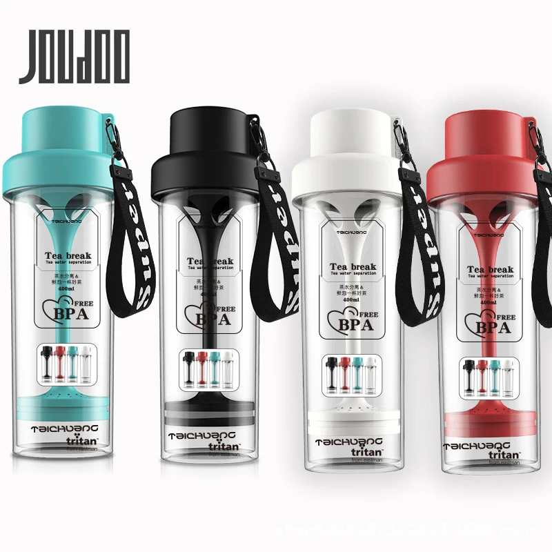 JOUDOO 400 мл бутылка для лимонной воды BPA бесплатно чайная чашка фруктовая кружка для заварки сока шейкер спортивный Тур Пешие прогулки портативные бутылки для напитков 35