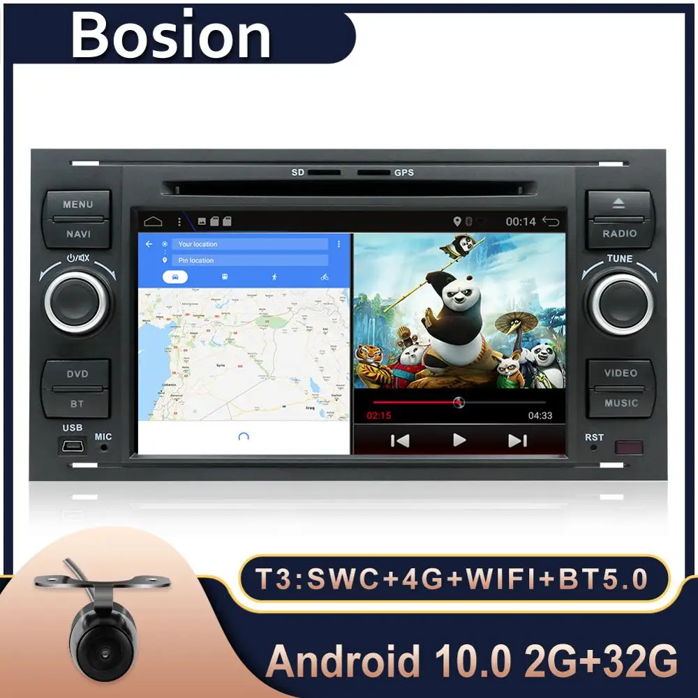 Bosion Android 10 0 автомобильный DVD 2 Din стерео для Ford Mondeo C-max focus galaxy S-max fusion ranger Multimedia Autoaudio
