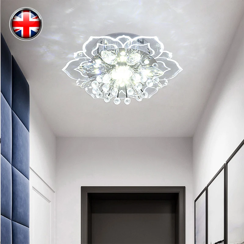 20cm 9W Modern Crystal LED Ceiling Light Fixture Hallway Pendant Lamp Chandelier 